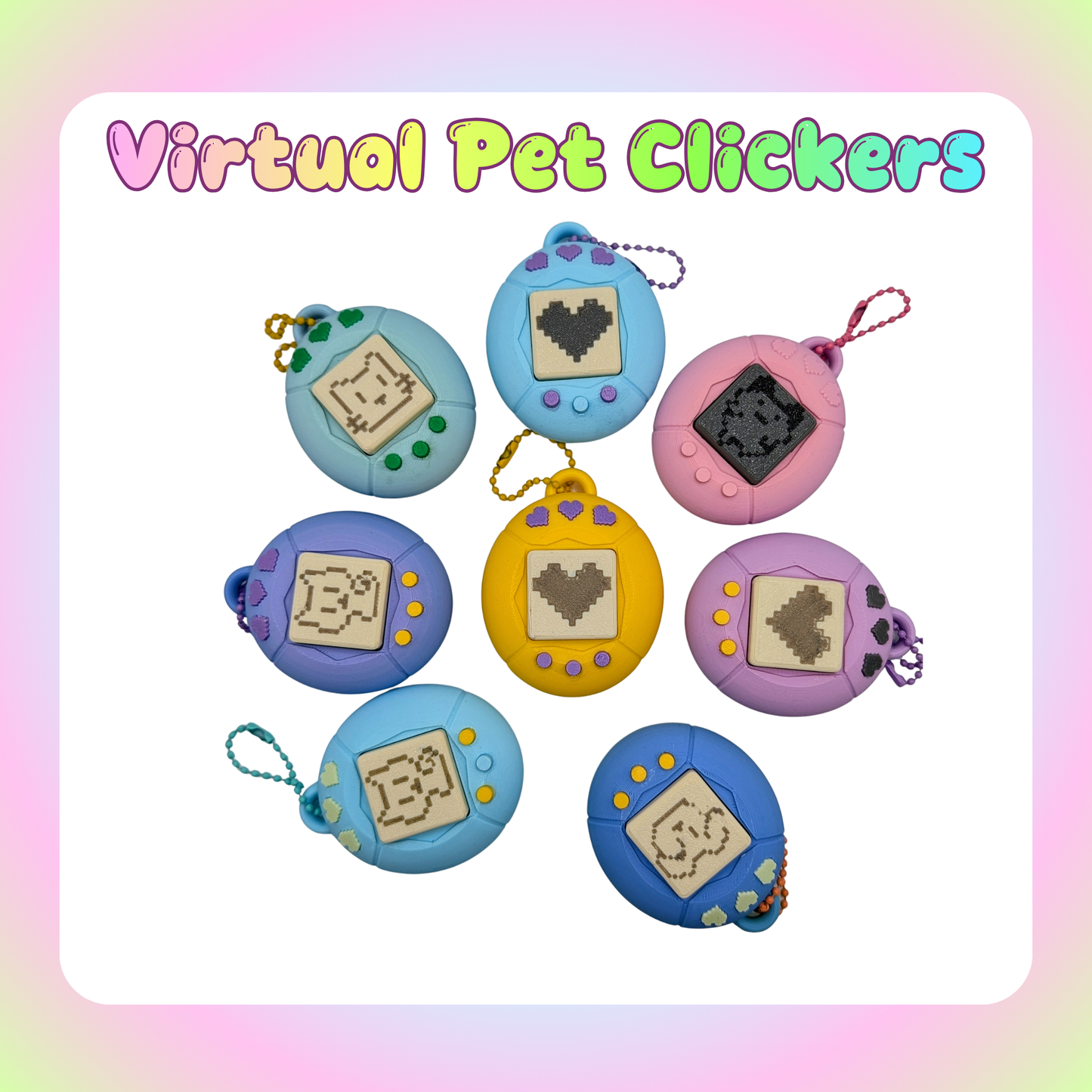 Virtual Pet Clicker Keychain