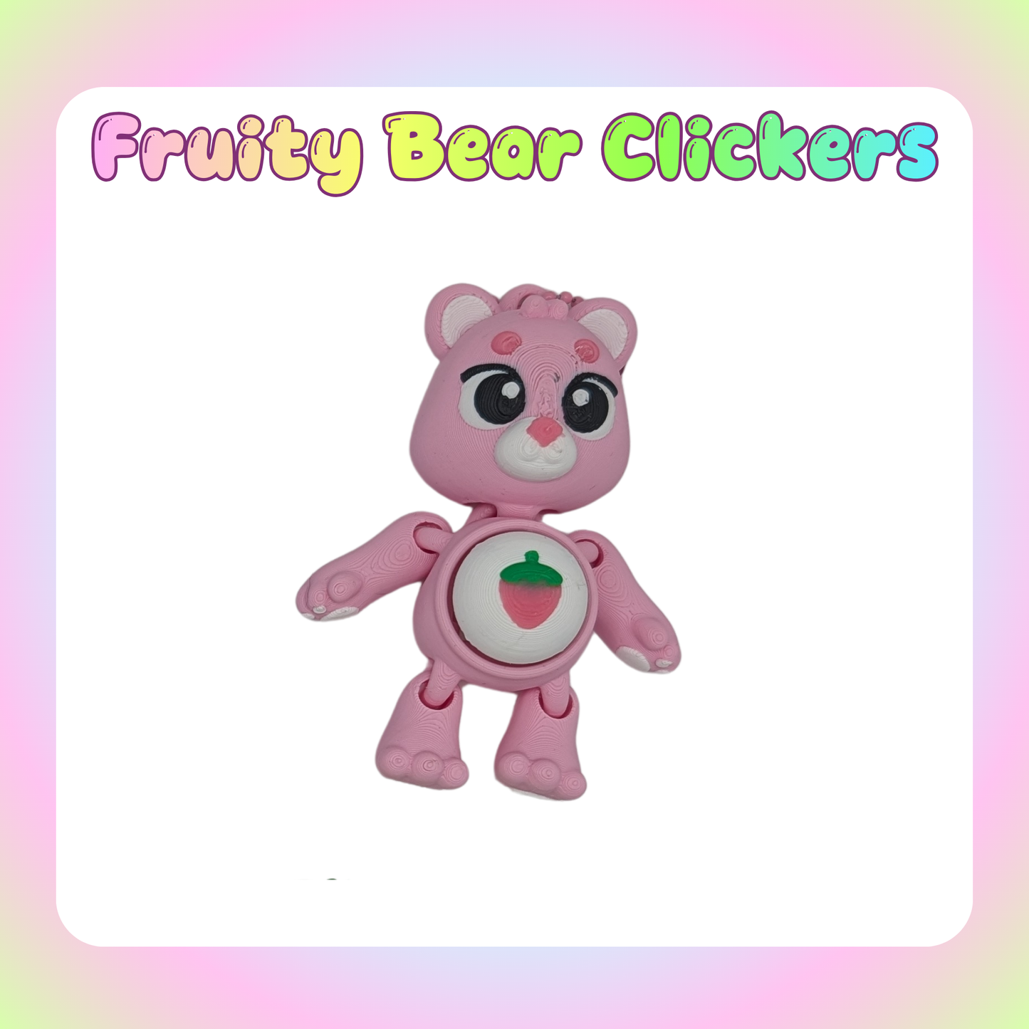 Fruity Bear Flexi Clicker Keychains