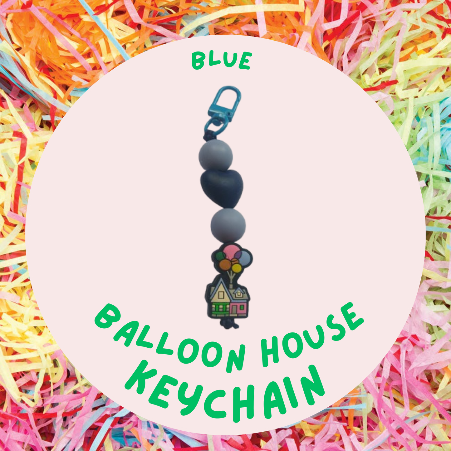 Balloon House Silicone Keyring