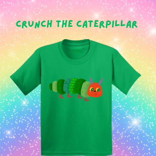 Crunch the caterpillar - Sensory Friendly Inclusive T- Shirt