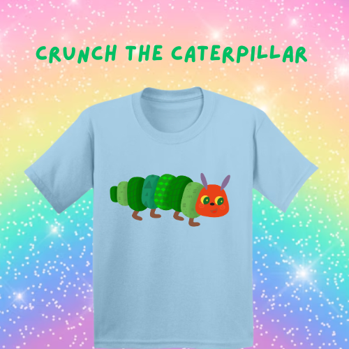 Crunch the caterpillar - Sensory Friendly Inclusive T- Shirt