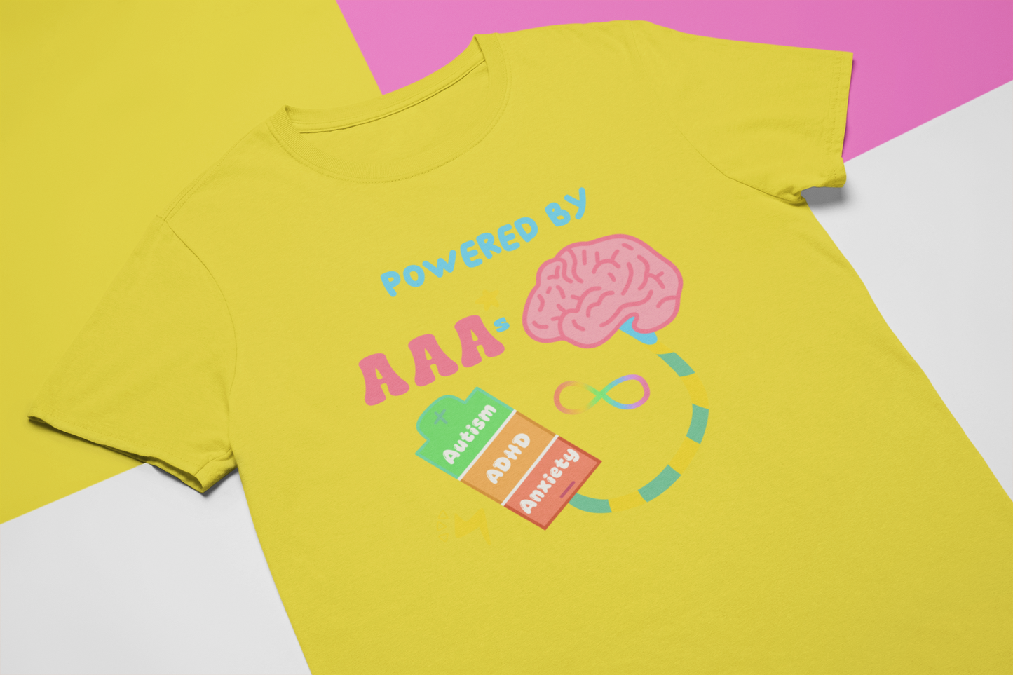 Powered by Autism, ADHD and Anxiety! - Sensory friendly inclusive T-Shirt