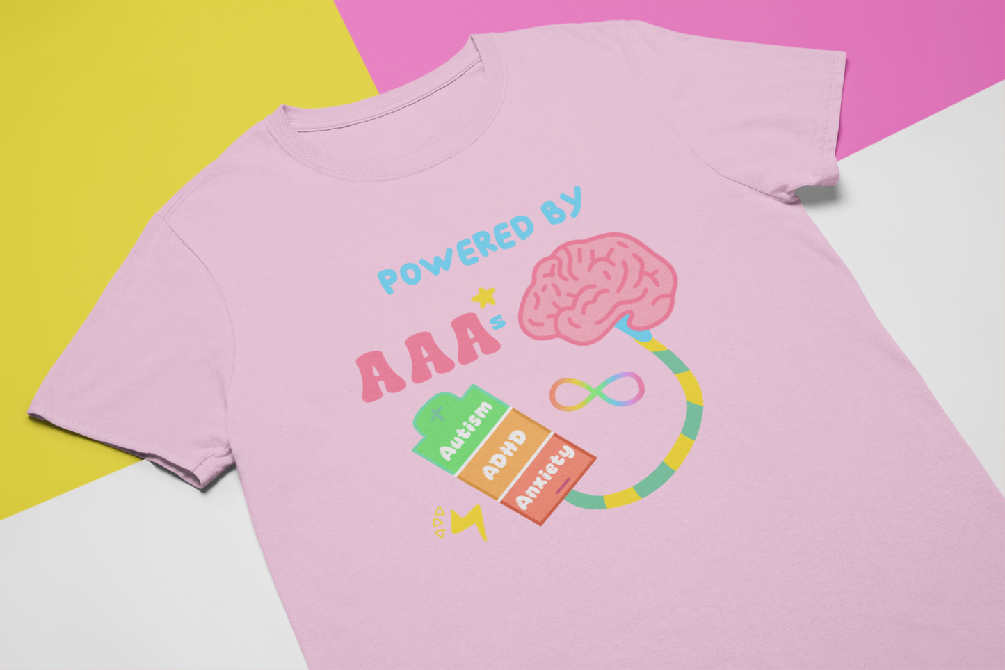Powered by Autism, ADHD and Anxiety! - Sensory friendly inclusive T-Shirt