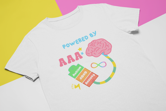Powered by Autism, ADHD and Anxiety! - Sensory friendly inclusive T-Shirt