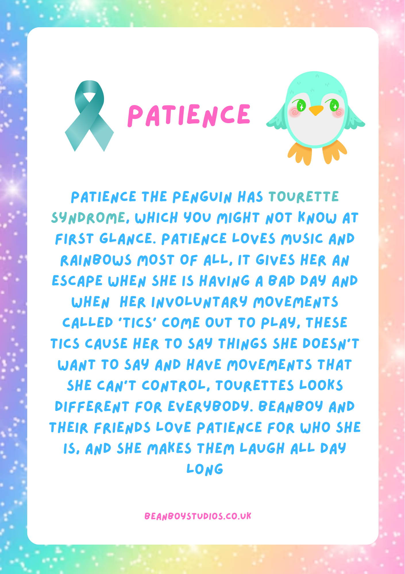Patience The Penguin! - Sensory Friendly Inclusive T- Shirt