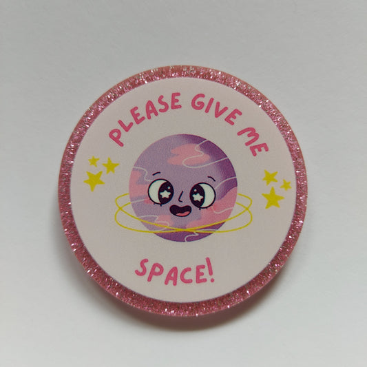 Please give me space pin badge!