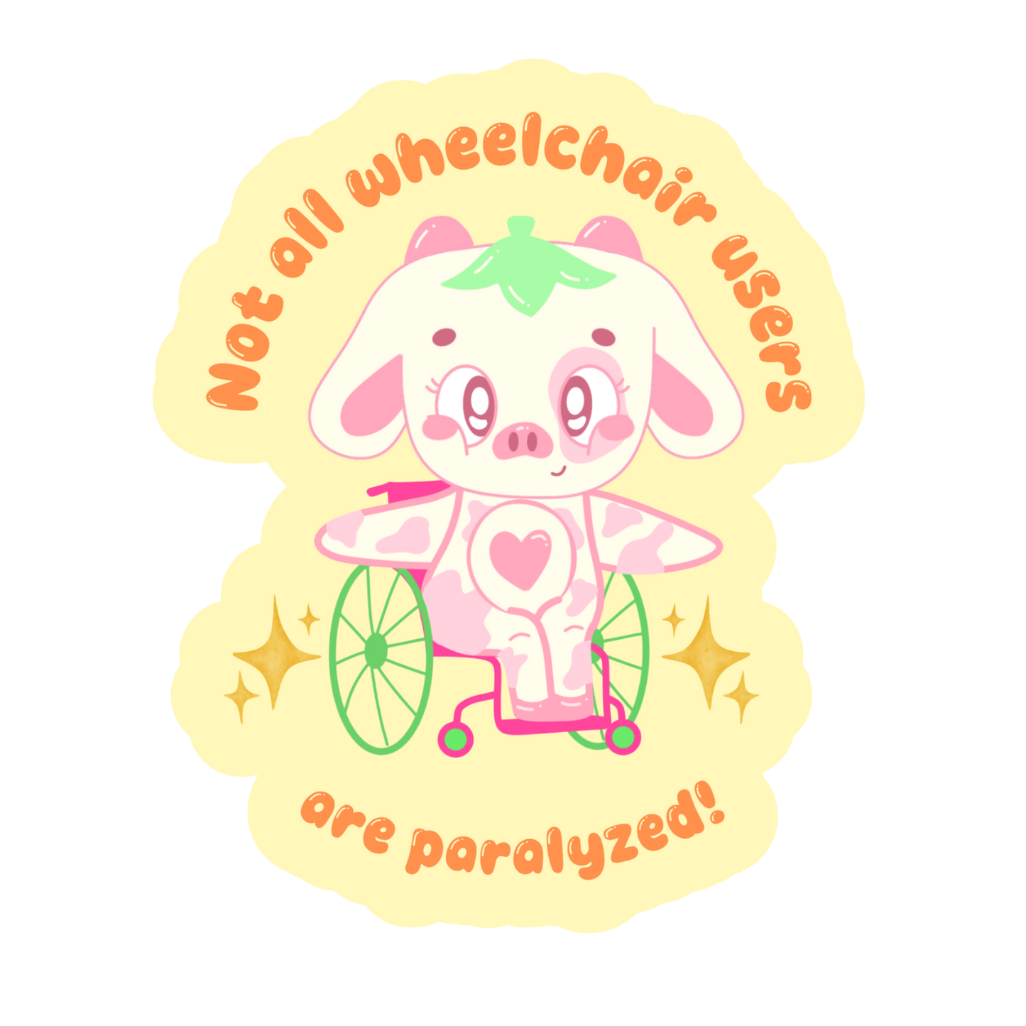 Wobbles the Strawberry Cow Sticker! ~ POTS