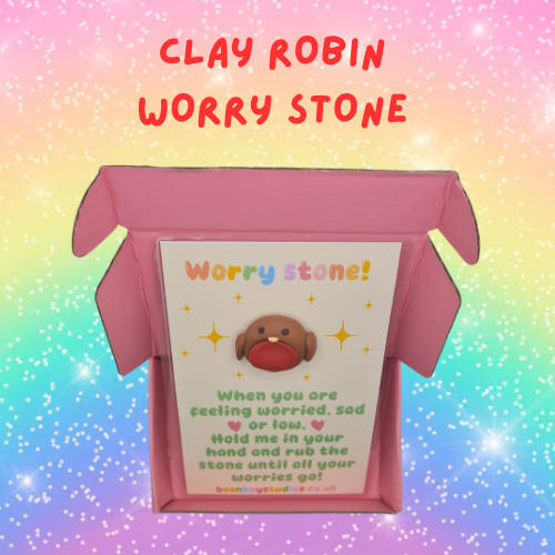 Clay Worry Stone - ROBIN
