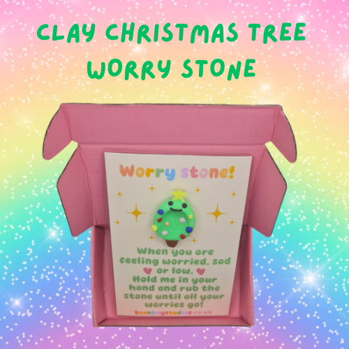 Clay Worry Stone - CHRISTMAS TREE