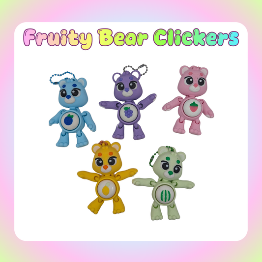 Fruity Bear Flexi Clicker Keychains