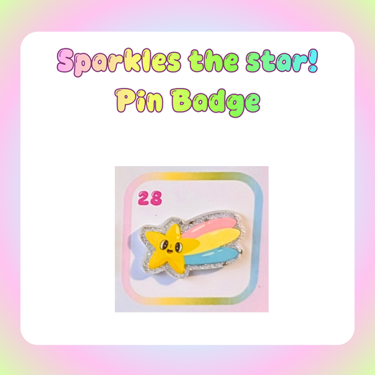 Sparkles the star! Pin Badge