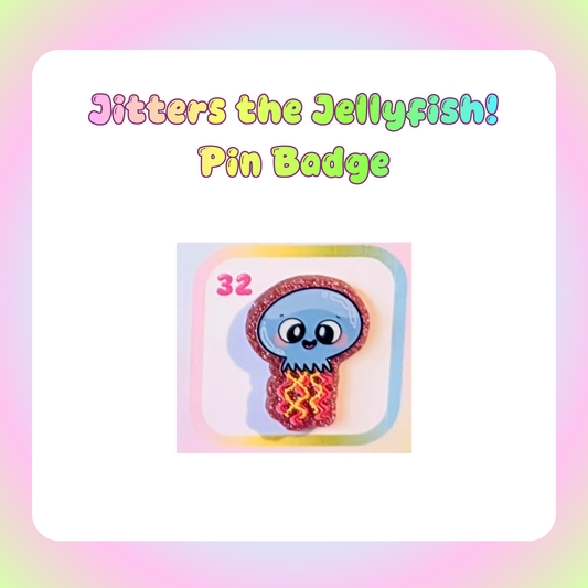 Jitters the Jellyfish! Pin Badge