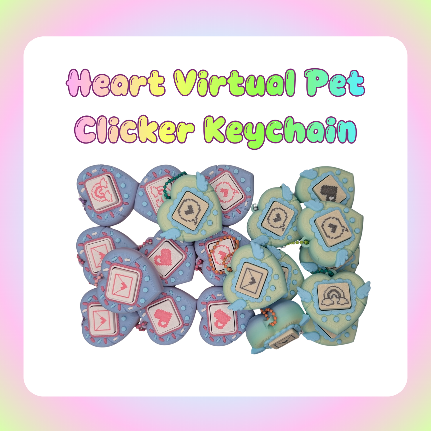 Heart Virtual Pet Clicker Keychain
