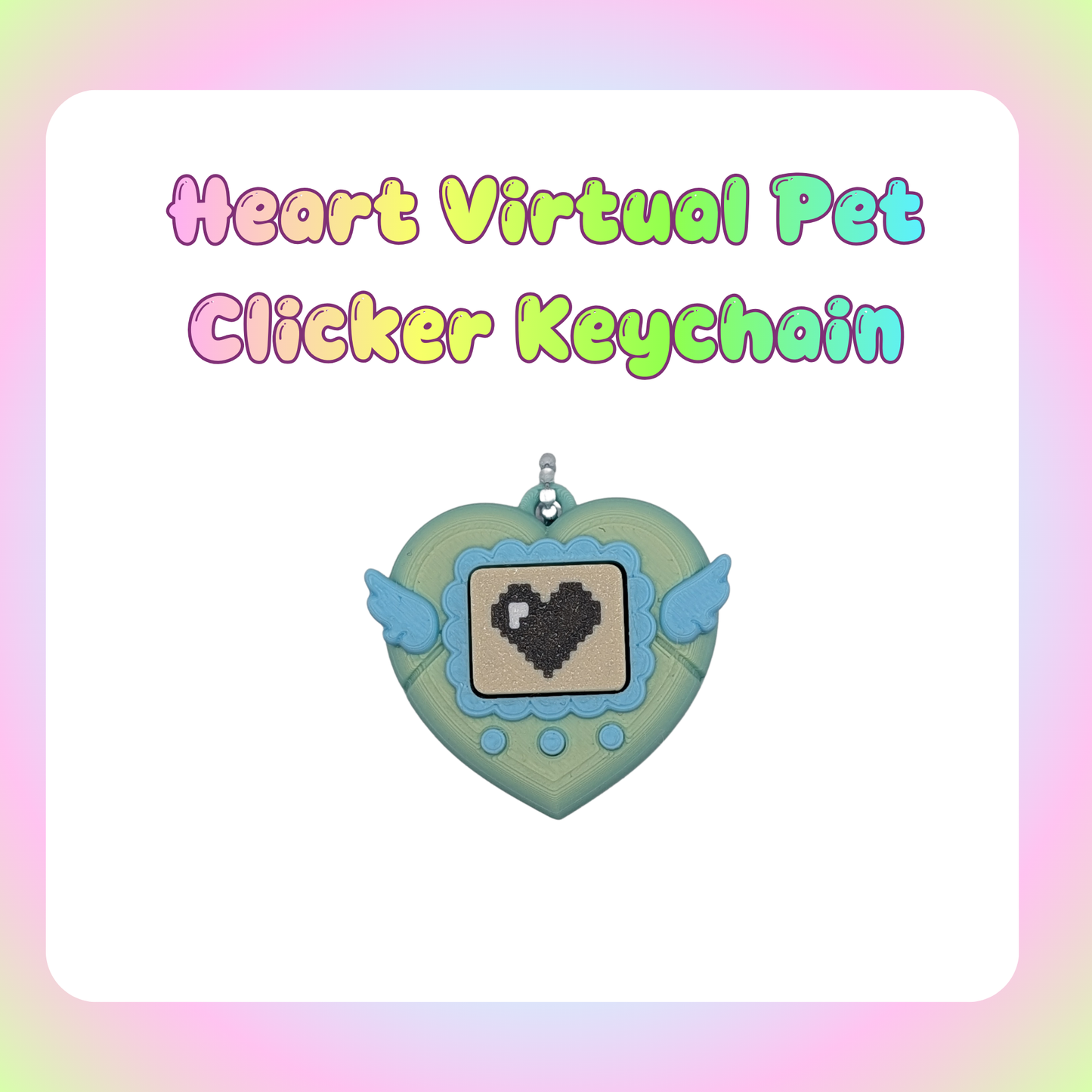 Heart Virtual Pet Clicker Keychain