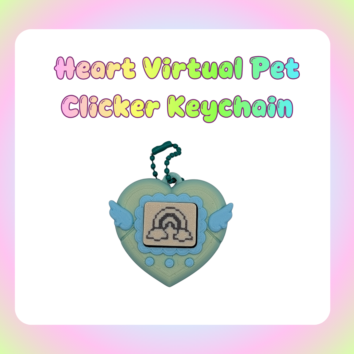 Heart Virtual Pet Clicker Keychain