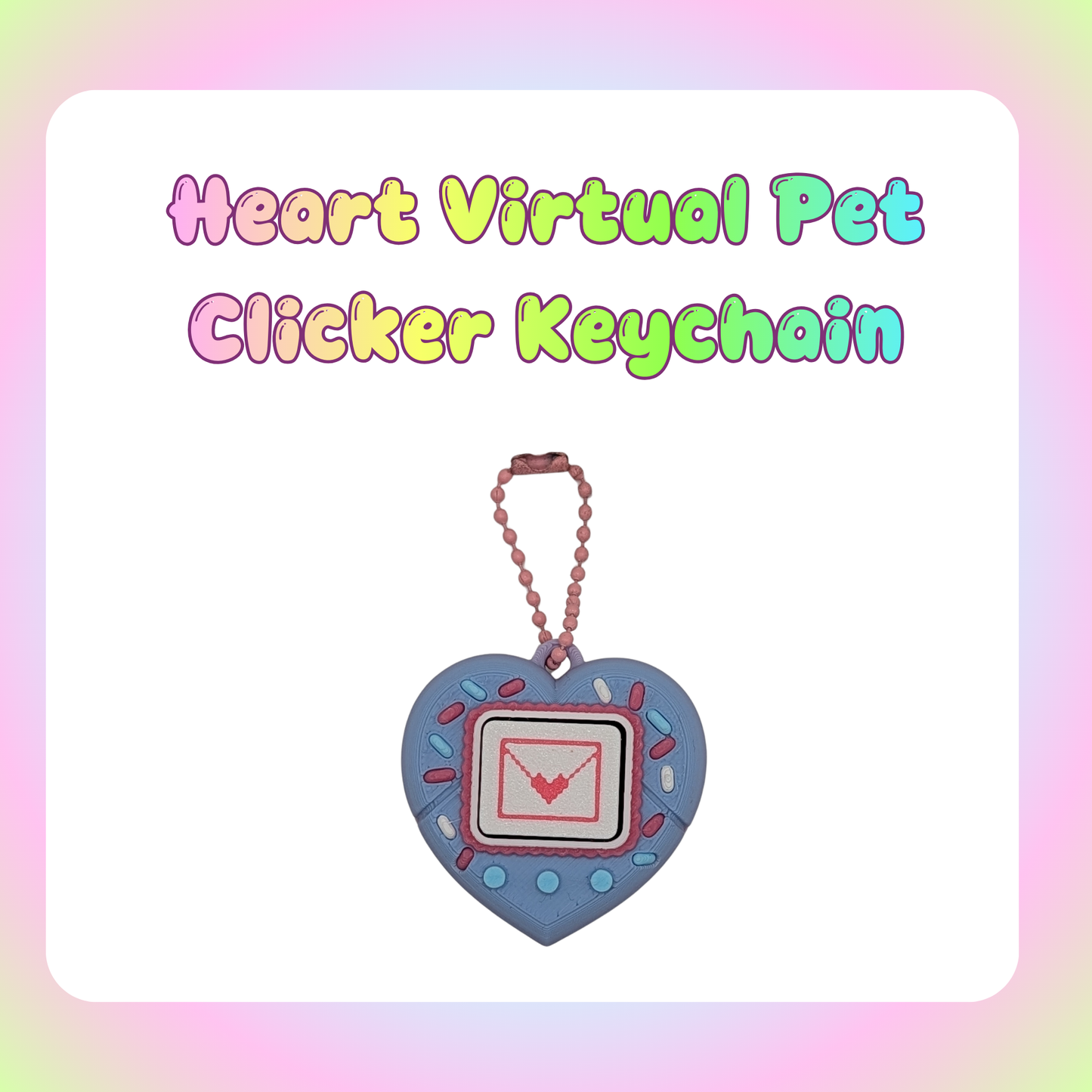 Heart Virtual Pet Clicker Keychain