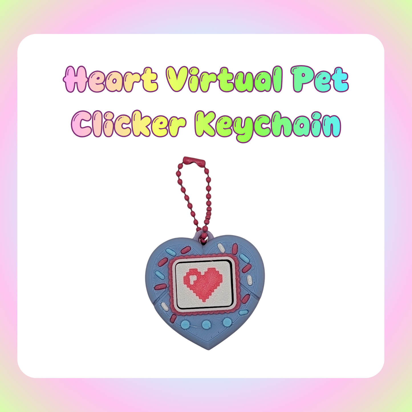 Heart Virtual Pet Clicker Keychain