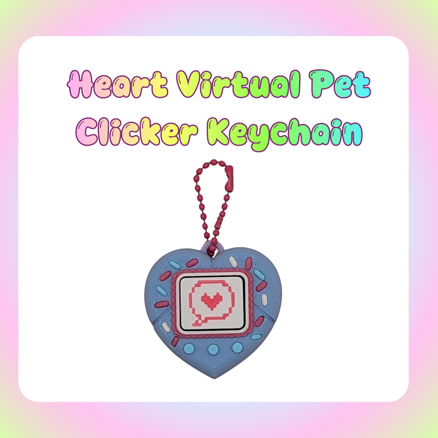 Heart Virtual Pet Clicker Keychain