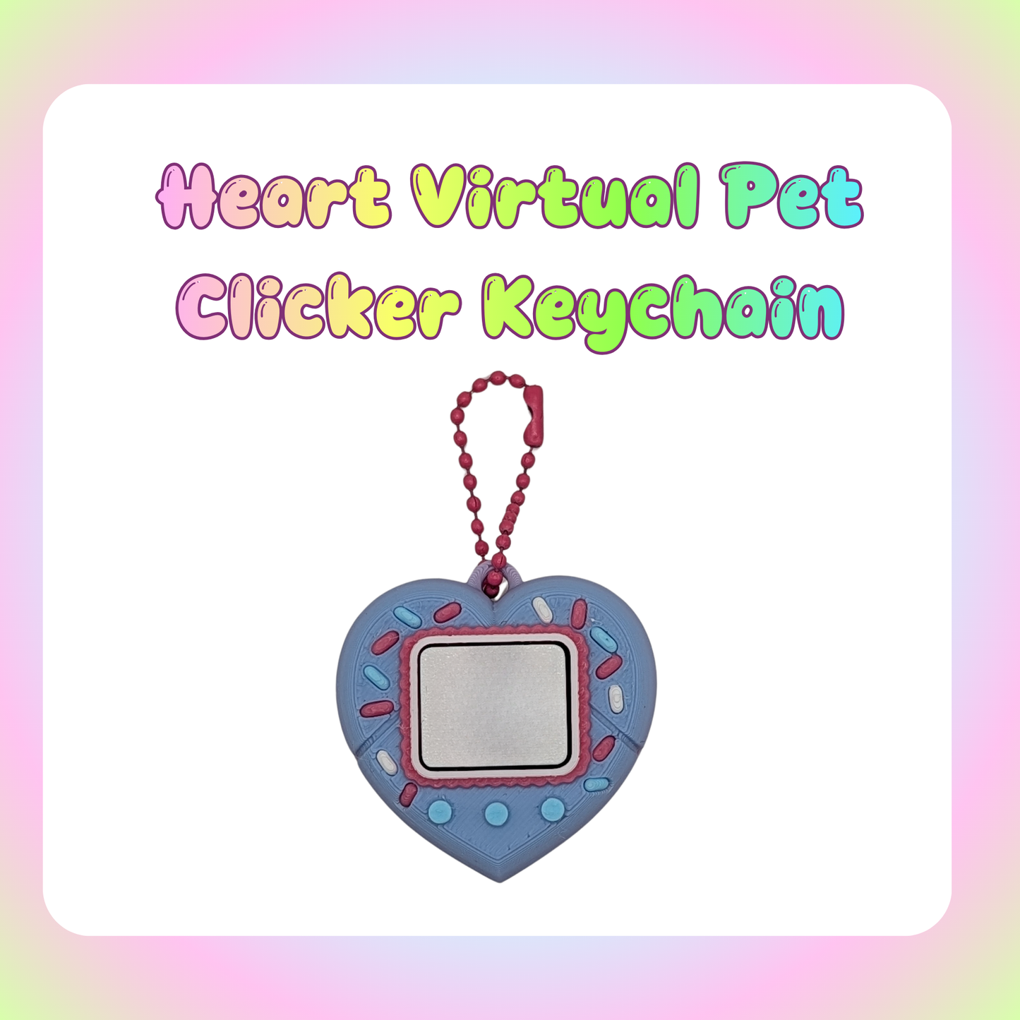 Heart Virtual Pet Clicker Keychain
