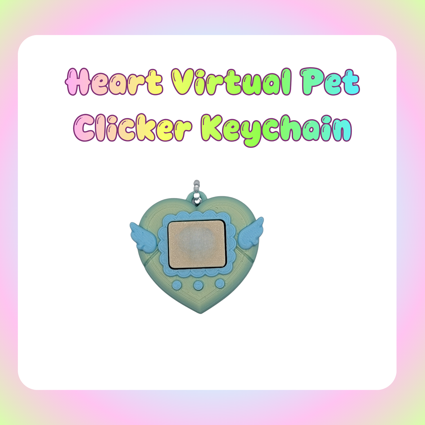 Heart Virtual Pet Clicker Keychain