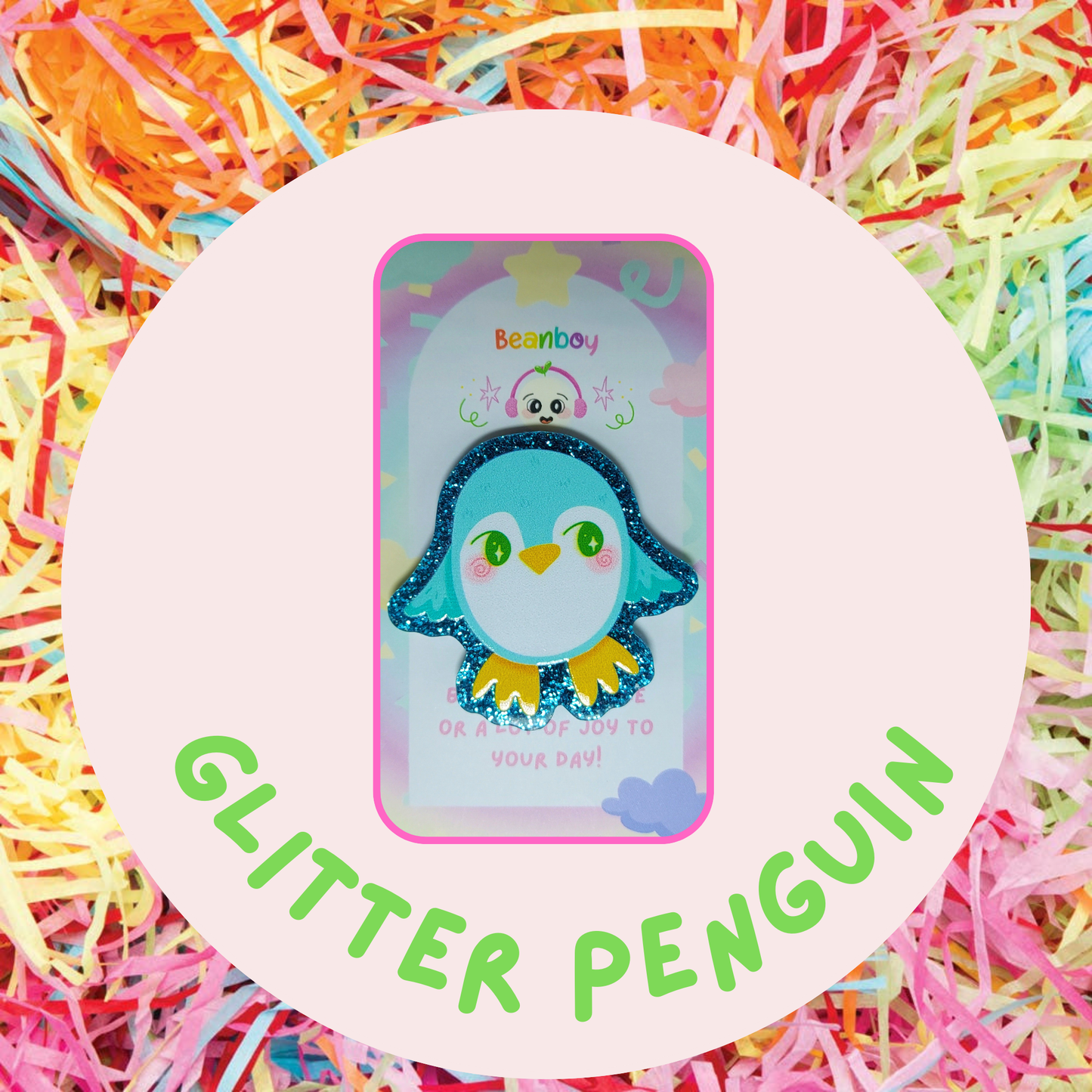 Glitter Penguin Pin Badge