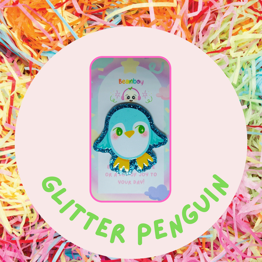 Glitter Penguin Pin Badge
