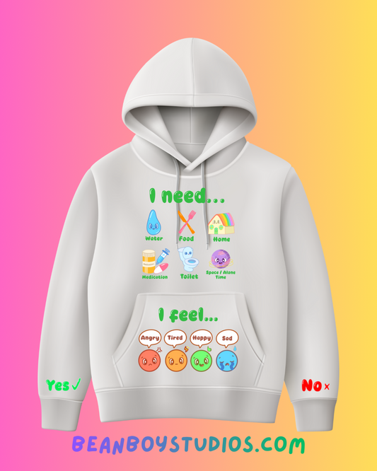 Sensory Friendly Tagless Communication Hoodie!