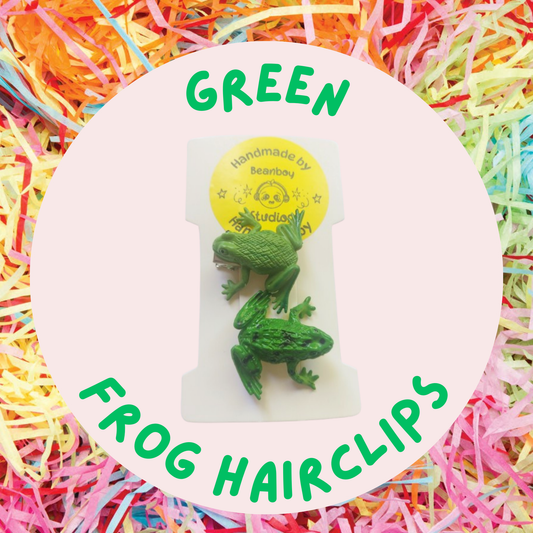 Green Frog Hairclips