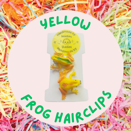 Yellow Frog Hairclips