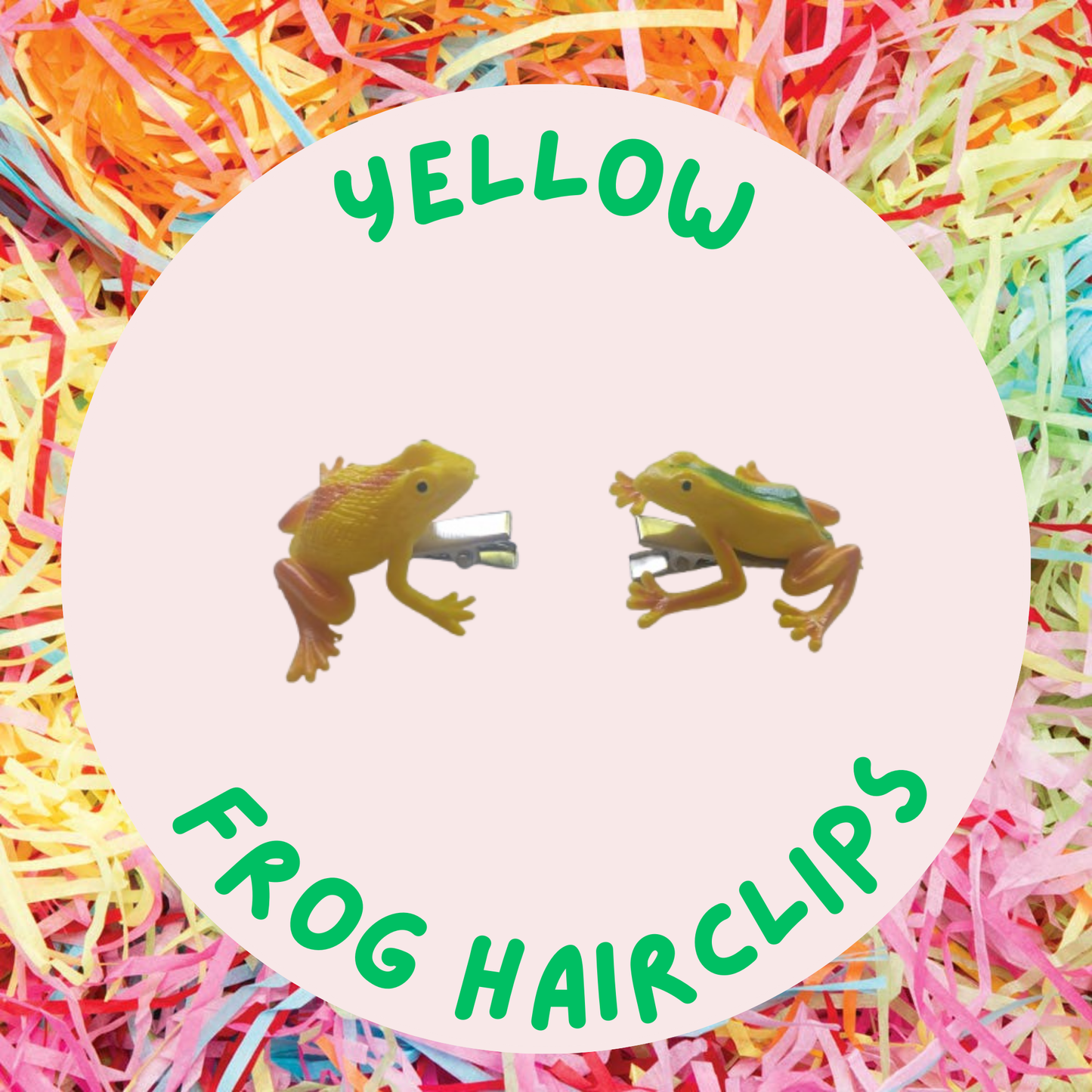 Yellow Frog Hairclips