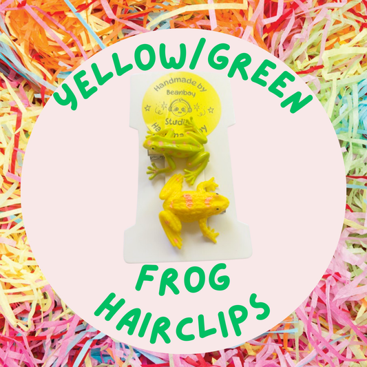 Frog Hair Clips - Yellow/Green