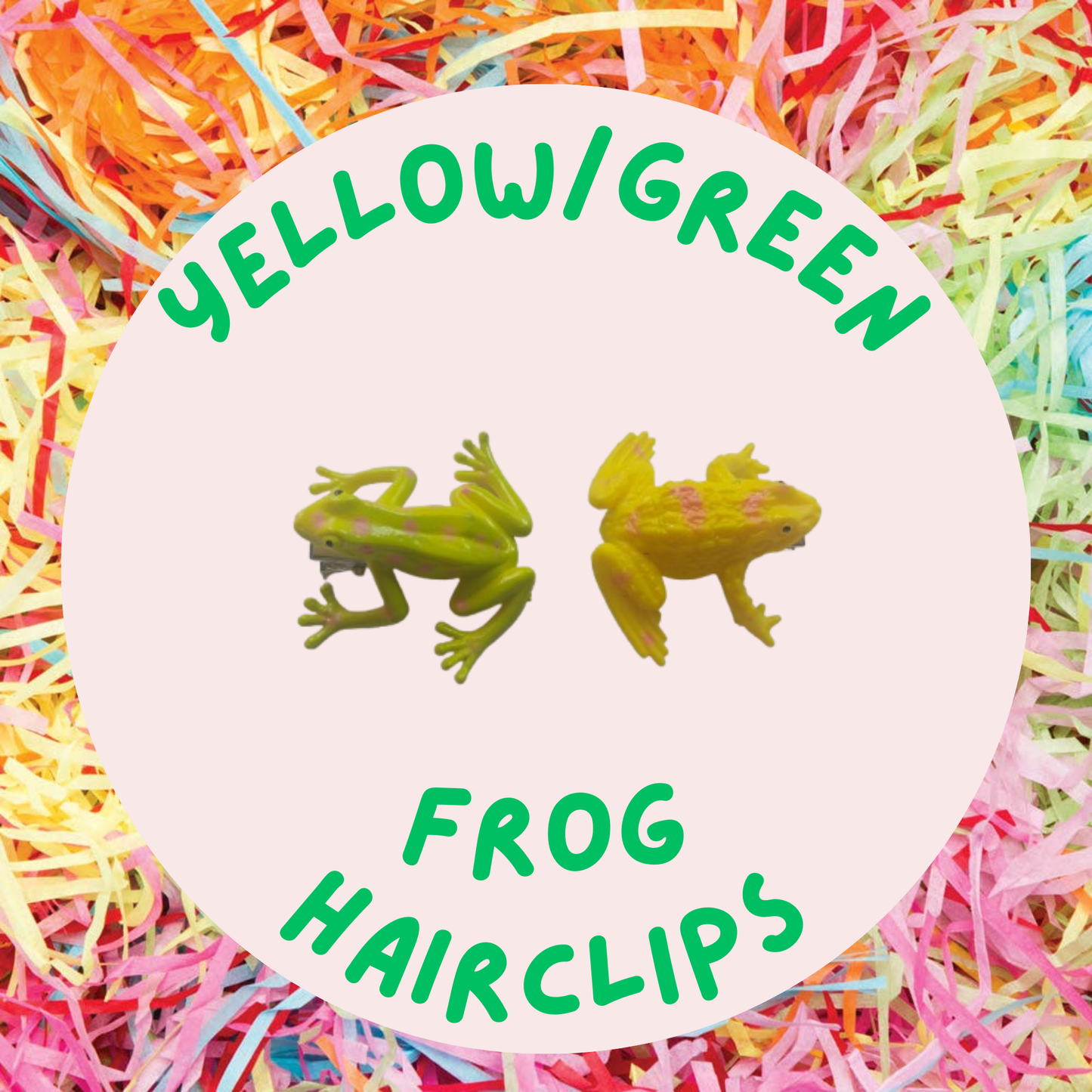 Frog Hair Clips - Yellow/Green