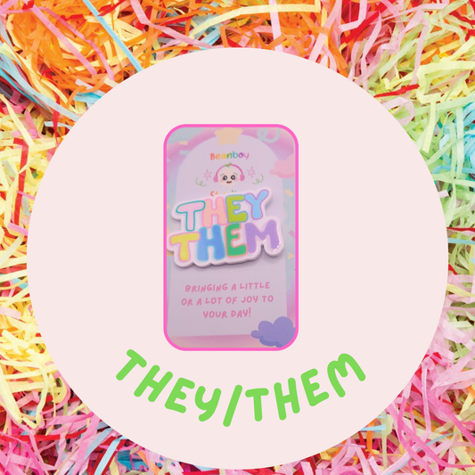 They/Them Pronoun Pin Badge
