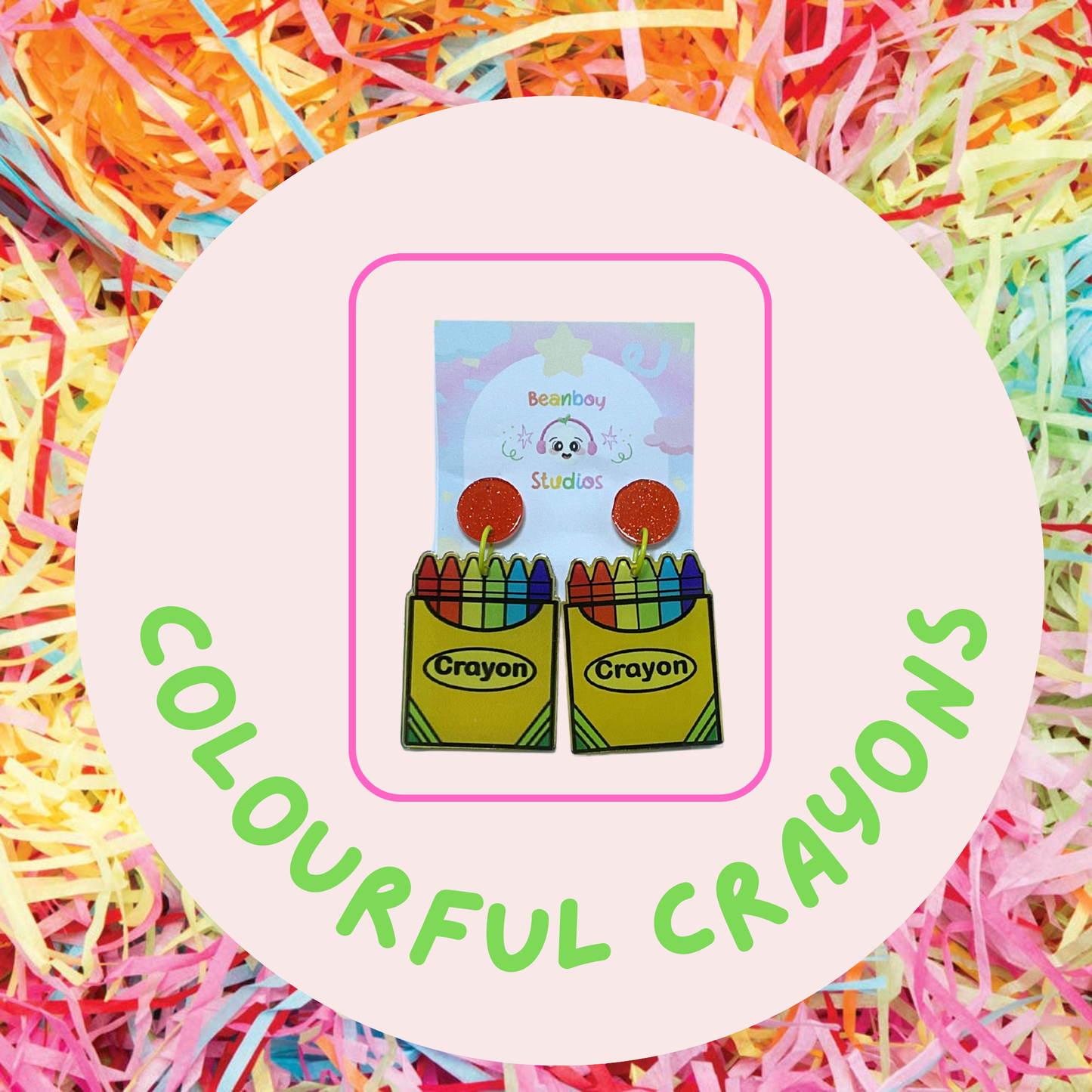 Colourful Crayons earrings