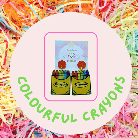 Colourful Crayons earrings