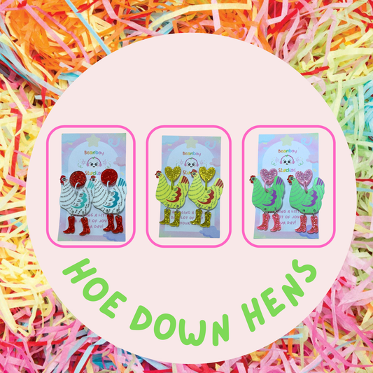 Hoe Down Hens earrings