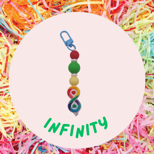 Infinity Rainbow Heart Silicone Keychain