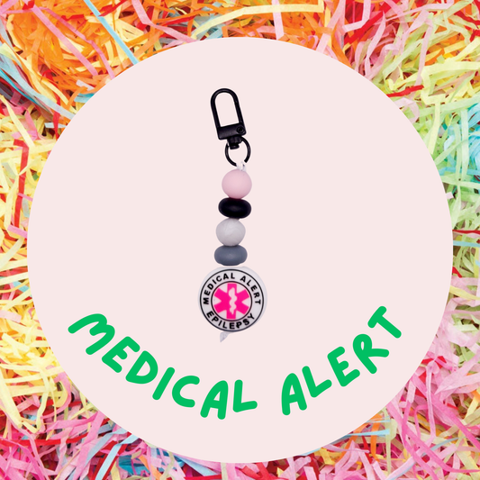 Medical alert epilepsy silicone keychain