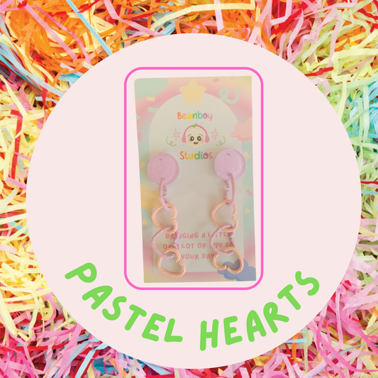 Pastel Pink & Purple Hearts Earrings