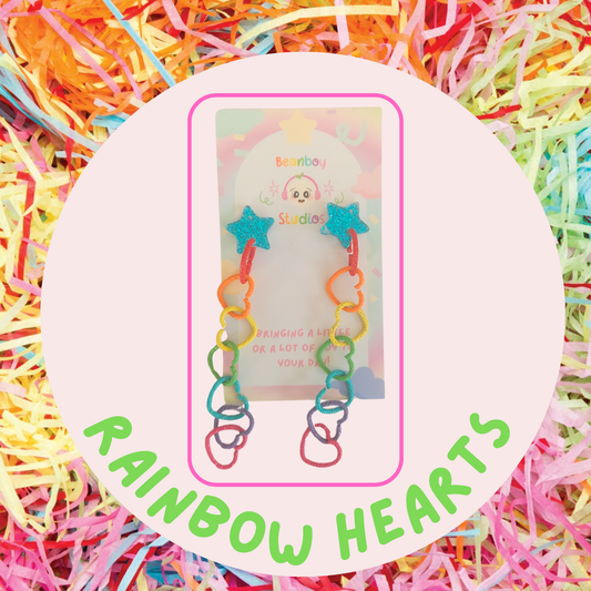 Rainbow Hearts & Stars Earrings