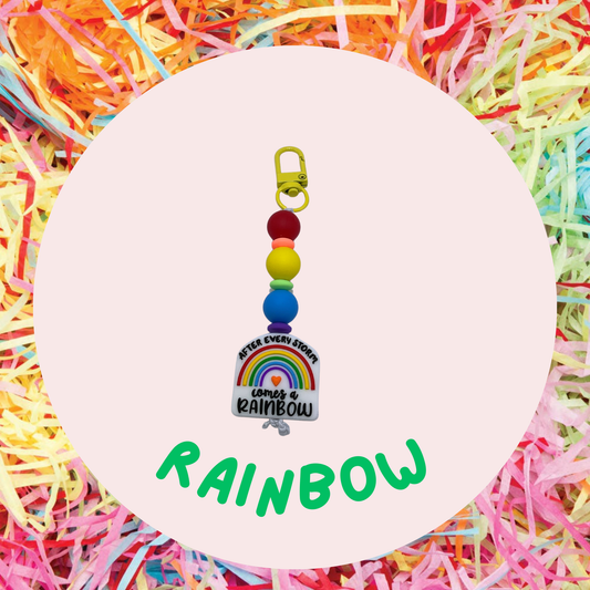 After every storm comes a rainbow silicone keychain