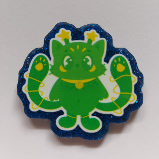 Glorp the alien kitty cat pin badge!