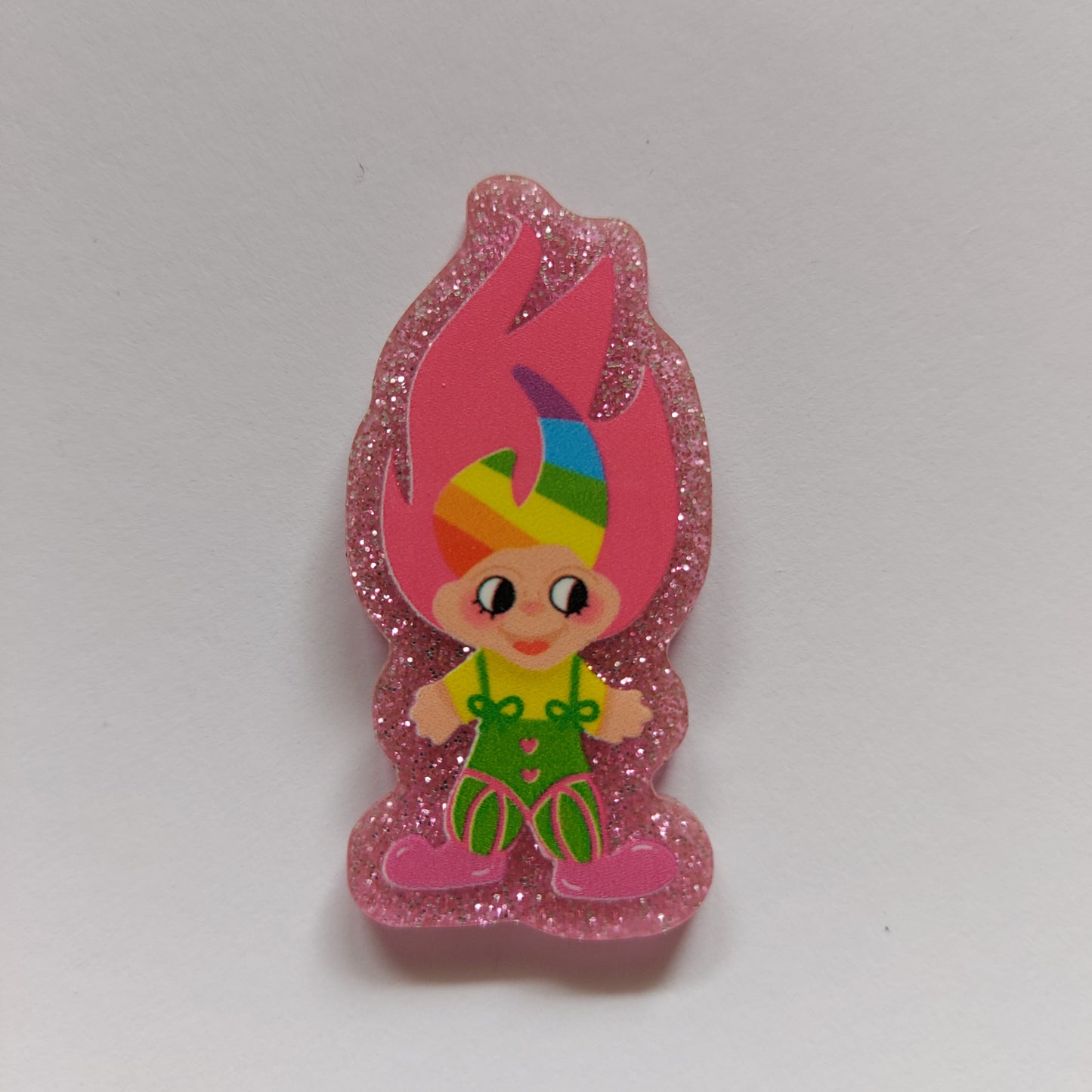 Rainbow troll pin badge!