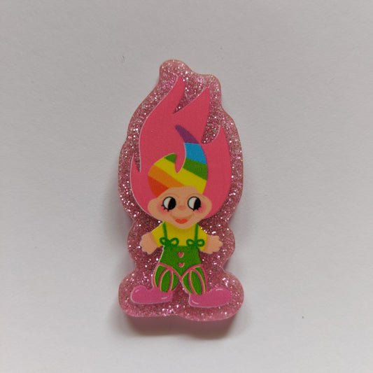 Rainbow troll pin badge!