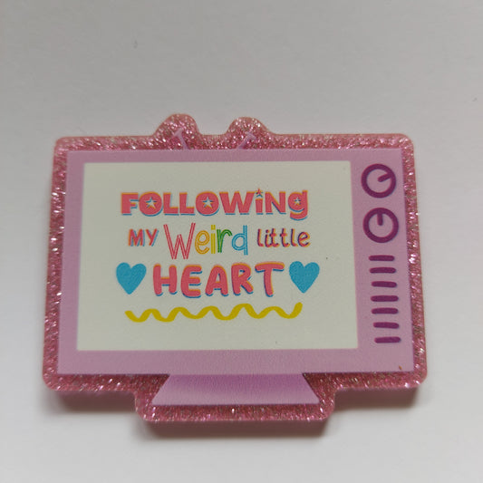 Following my weird little heart pin badge!