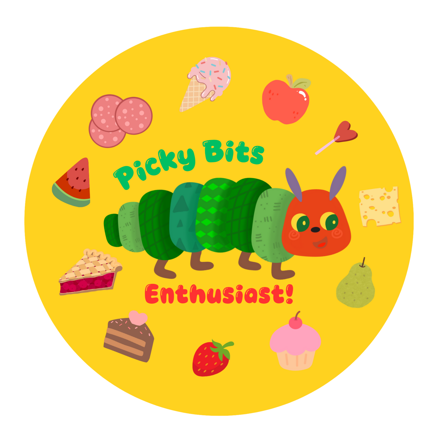Crunch the Caterpillar Picky Bits Sticker! ~ ARFID