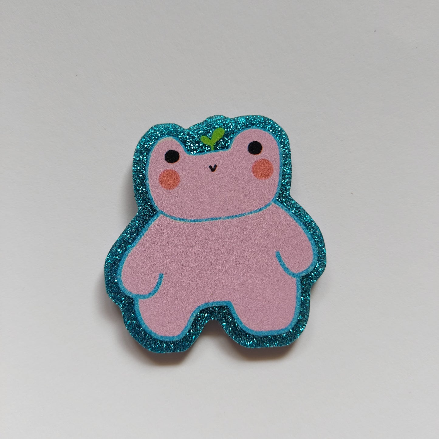 Pink frog pin badge!