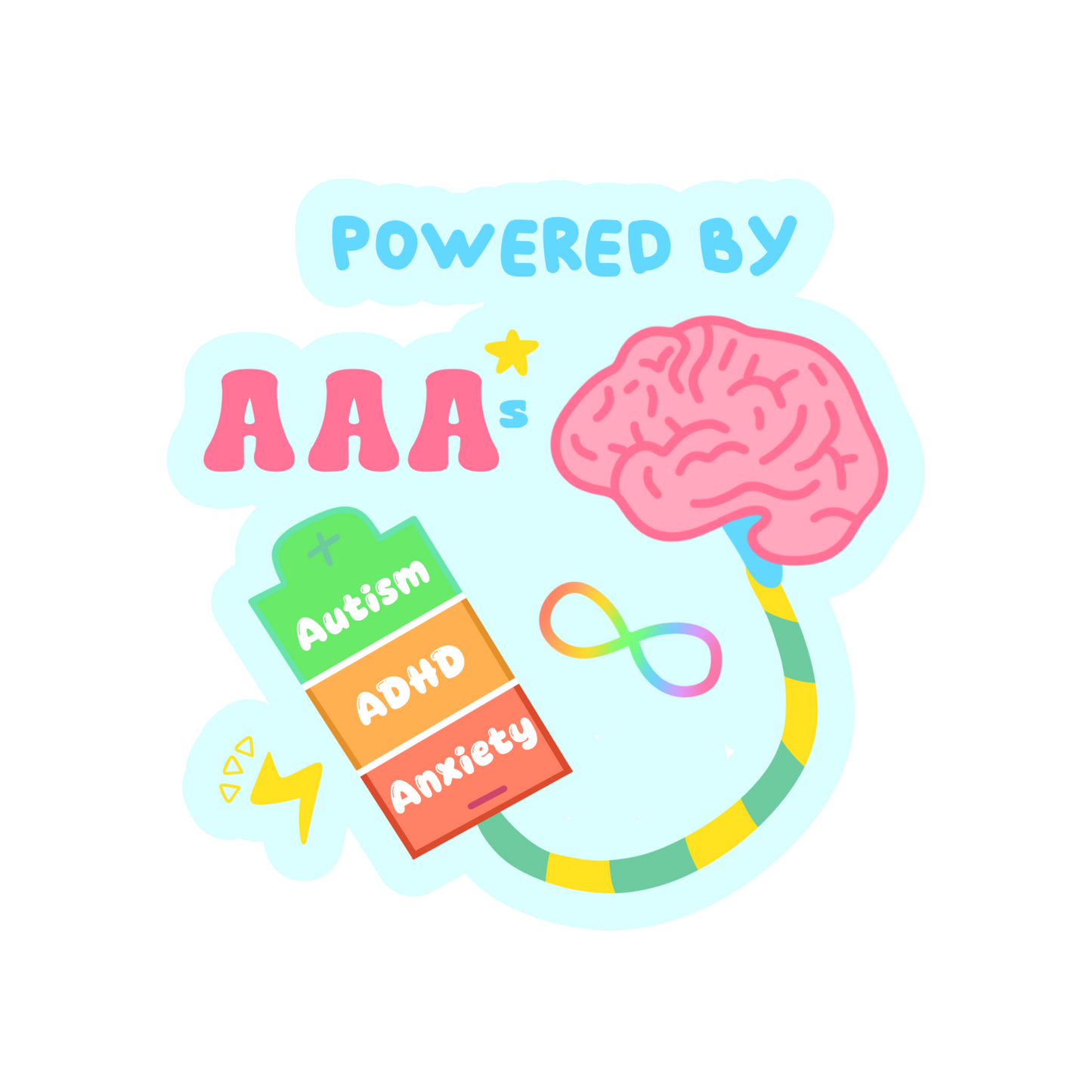 AAA Autism ADHD Anxiety Sticker! ~ Neurodivergent Humor