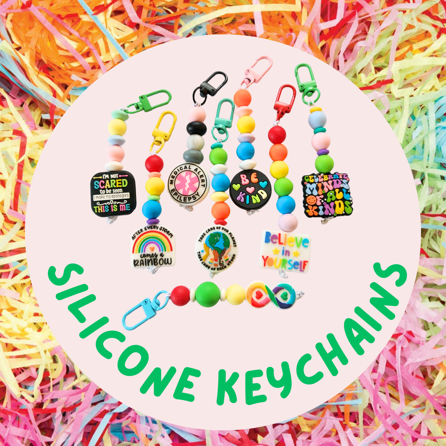 I'm not scared to be seen silicone keychain
